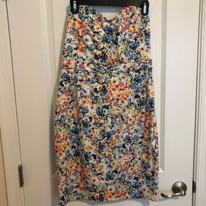 Strapless multicolored summer dress